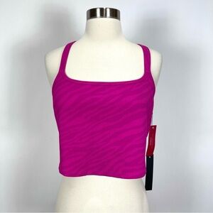 Carbon38 pink crop top zebra stripes